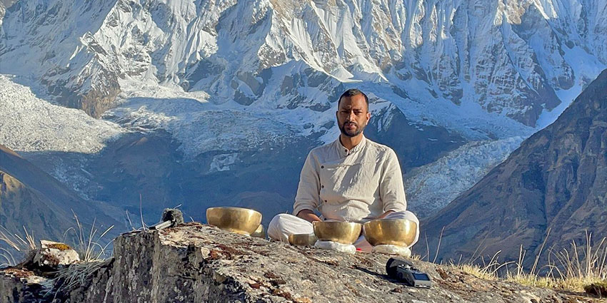 Yoga Trekking with Singing Bowls in the Himalayas
